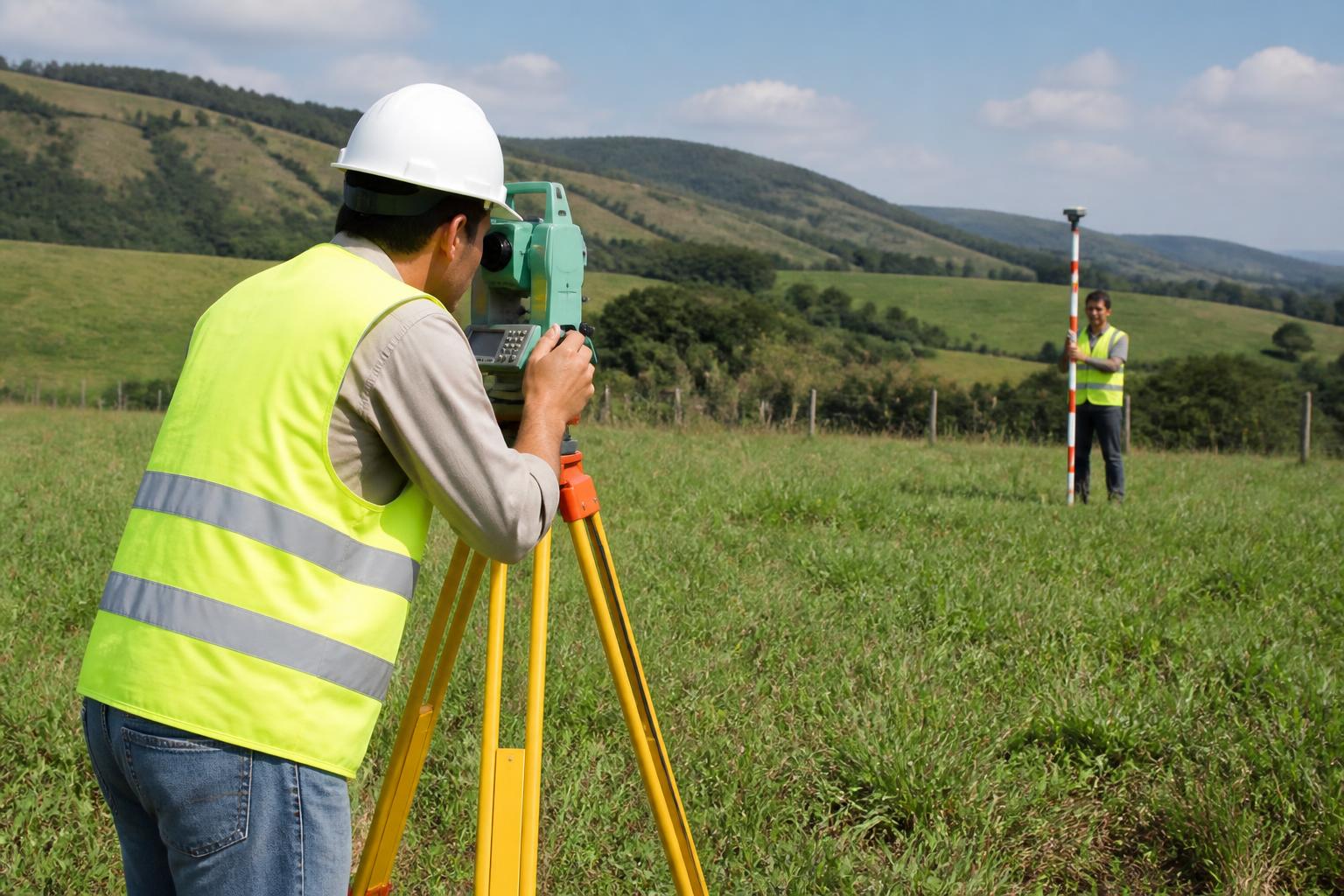 Topografia com estação total e drone
